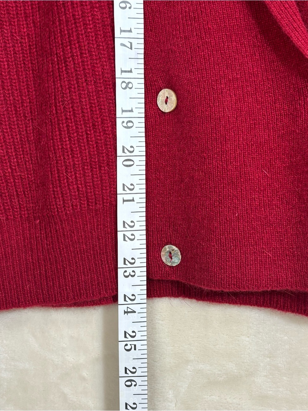 Vintage Evan Picone Red 80s Lambswool and Angora Rabbit Hair Vest M - Picture 6 of 8